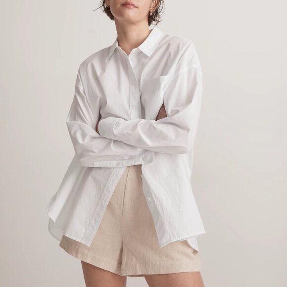 Madewell Tops - Madewell Signature Poplin Oversized Shirt White Size S NWT
